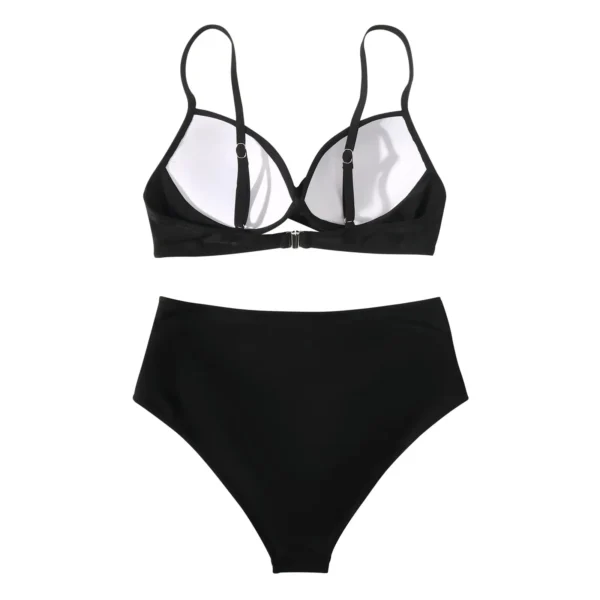Maillot de bain gainant 2 pièces taille haute noir – photo 3