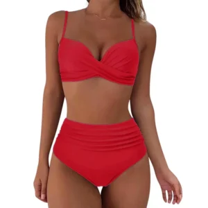 Maillot de bain gainant 2 pièces rouge