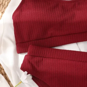 Maillot de bain gainant 2 pièces taille haute bordeaux