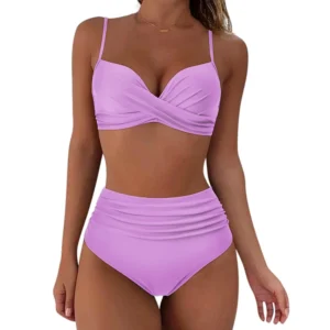 Maillot de bain gainant 2 pièces violet