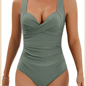 Maillot de bain gainant une piece femme vert