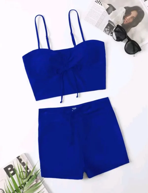 Maillot de bain 2 pièces avec short bleu – photo 3