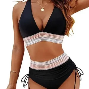 Maillot gainant bikini taille haute noir