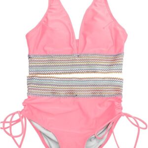 Maillot gainant bikini taille haute rose