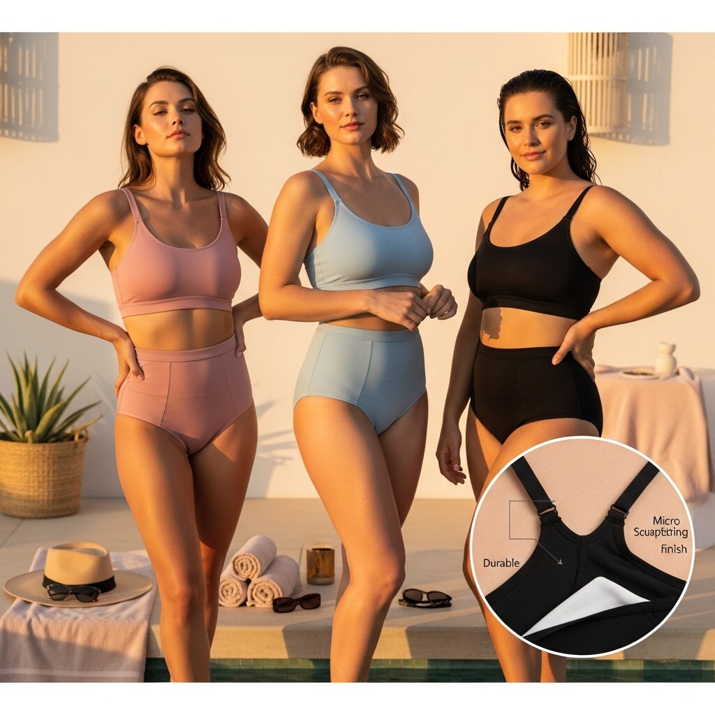 Maillot de bain gainant tendance qui sublime toutes les morphologies. Tissus sculptants, doublure durable, coupe taille haute et bretelles ajustables pour un maintien parfait. Conseils morphologie et esprit mode pour se sentir en confiance et chic cet été.