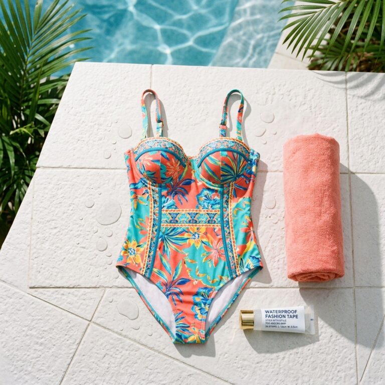 Comment éviter qu'un bustier glisse à la piscine - illustration