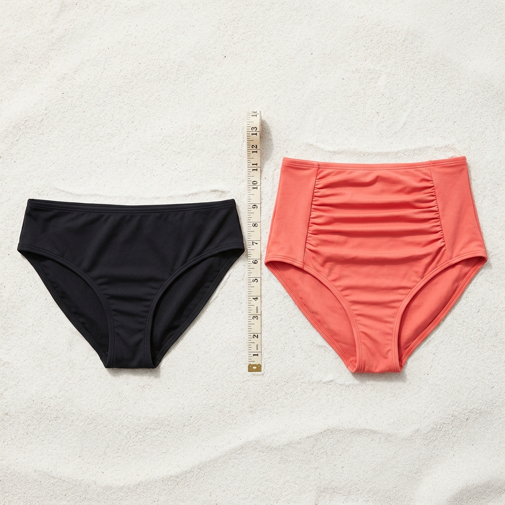 Taille mid vs taille haute maillot : différence visuelle - illustration