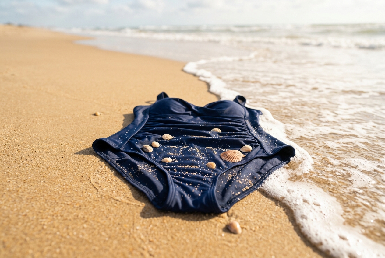 Maillot de bain gainant résiste sable mer - illustration
