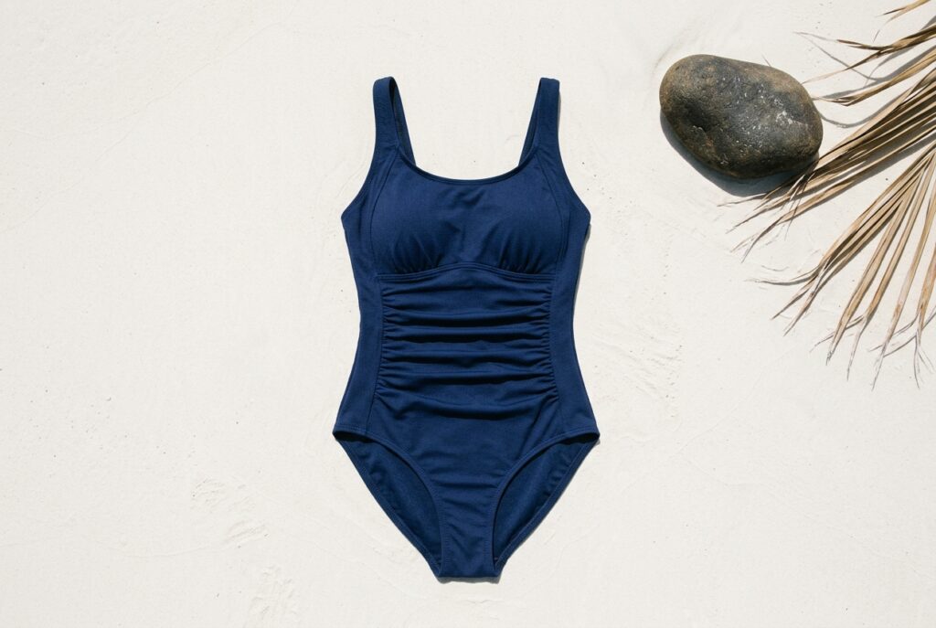 Maillot gainant couleur sombre amincissante effet - illustration